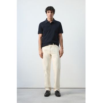 Tricou polo de bumbac pique - Albastru ultramarin