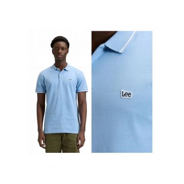 Tricou Polo -  Marimea M - Albastru - 112376471 - Material 100% Bumbac - Croiala Regular Fit - Inchidere Nasturi - Stil Casual