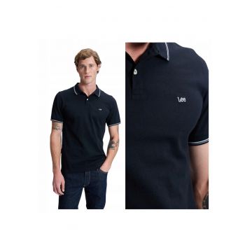 Tricou Polo -  Marimea M - Negru - 112363659 - Material 100% Bumbac - Croiala Regular Fit - Inchidere Nasturi - Stil Casual