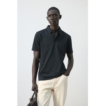 Tricou polo slim fit cu model pique - Albastru ultramarin