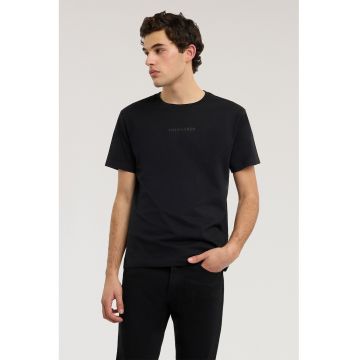 Tricou regular fit cu imprimeu logo - Negru