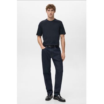 Tricou regular-fit cu model uni - Bleumarin