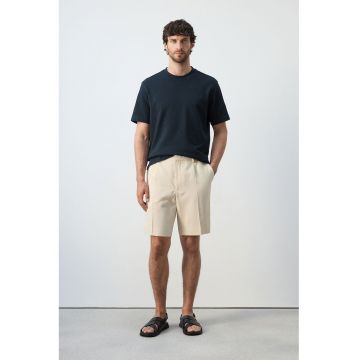 Tricou uni cu decolteu la baza gatului - Bleumarin