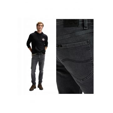 Blugi Barbati -  Luke - W33-L34 US - Gri - Bumbac - Design Clasic Casual - Ideal Pentru Uz Zilnic - Material Premium Confortabil - Aspect Denim Modern - 5 Buzunare - Fermoar