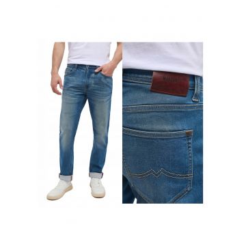 Blugi Barbati -  Oregon Slim - W34-L30 USA - Albastru - Bumbac - Design Clasic Casual - Ideal Pentru Uz Zilnic - Material Premium Confortabil - Aspect Denim Modern - 5 Buzunare - Fermoar