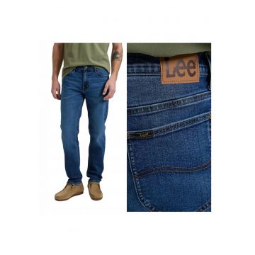 Blugi Barbati -  Rider - W32-L32 US - Albastru - Bumbac - Design Clasic Casual - Ideal Pentru Uz Zilnic - Material Premium Confortabil - Aspect Denim Modern - 5 Buzunare - Fermoar