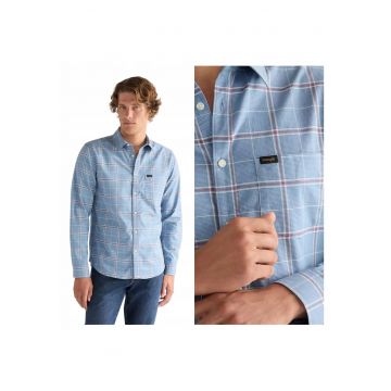 Camasa Barbati -  Camasa Cu 1 Buzunar - Marime Xl - Croi Regular Fit - Stil Drept - Regulamentar - Inchidere Nasturi - Numar Buzunare 1 - Albastru