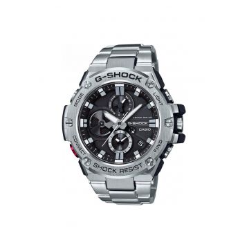 Ceas barbaresc  G-Steel GSTB100D1A - argintiu - 49mm - cu Bluetooth - solar - rezistent la apa 200m