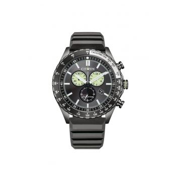 Ceas barbatesc  AT2565-05E Eco-Drive - negru - 11mm - cu cronograf si curea din piele
