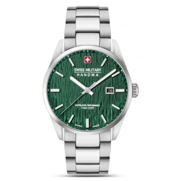 Ceas barbatesc  Cadran verde - Argintiu