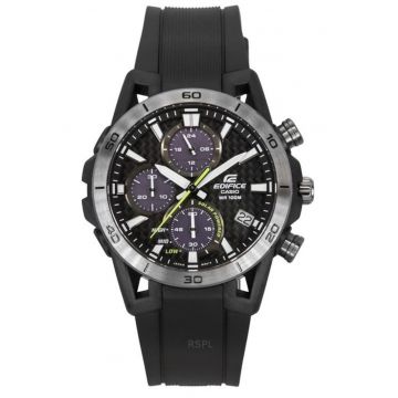 Ceas barbatesc  Edifice Sospensione - cronograf analog - curea din rasina - cadran gri - 100M rezistenta la apa - 44.50x13.30mm