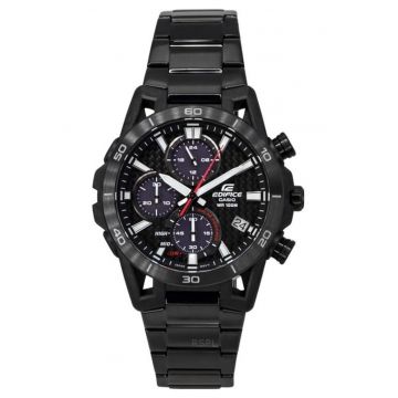 Ceas barbatesc  Edifice Sospensione - solar - cronograf - rezistent la apa 100M - cadran negru - 44.5x13.3mm