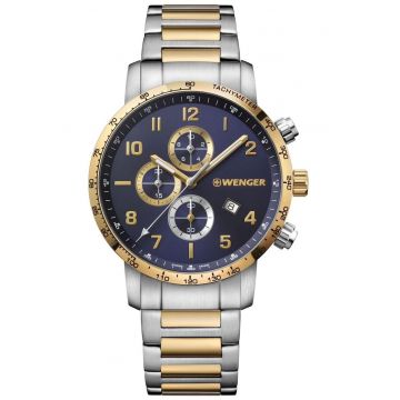 Ceas barbatesc elegant  44 mm - Argintiu/Auriu