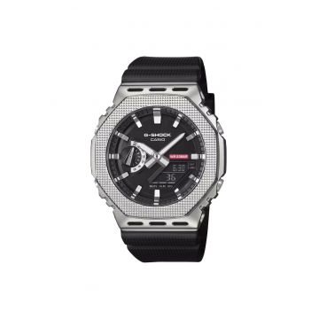 Ceas barbatesc  GM-2100M-1A - negru - curea din piele - 44x12mm - rezistent la apa 200m