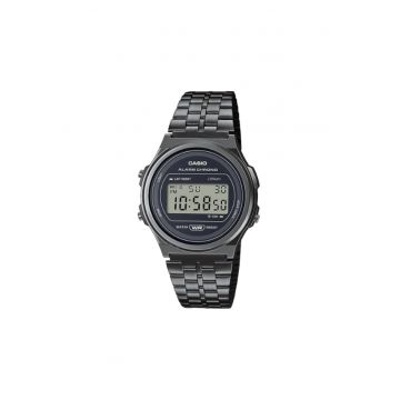 Ceas barbatesc  LCD - Otel - Negru