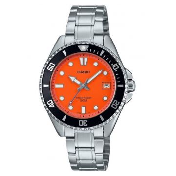 Ceas barbatesc  Quartz - cadran portocaliu - rezistent la apa 50M - 38.5x10.4mm