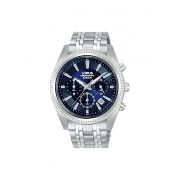 Ceas barbatesc  RT395KX9 - bratara din otel - mecanism Seiko - cronograf - cadran albastru