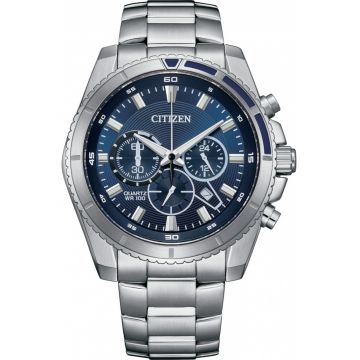 Ceas de mana barbatesc  AN8201-57L - albastru marin sportiv - potrivit pentru inot