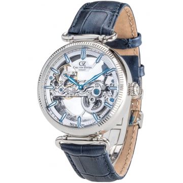Ceas  Elzach Skeleton Automatic - Editie Limitata - Inox - Albastru/Argintiu