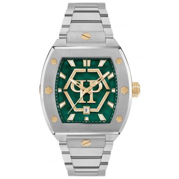 Ceas  Hexagon Phantom inox verde cadran bratara
