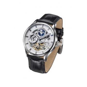 Ceas  model Neustadt - 46mm - piele neagra - rezistenta la apa 3 ATM