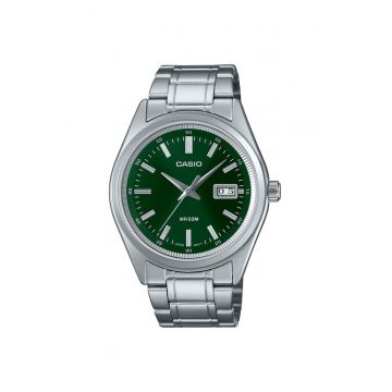 Ceas pentru barbati  MTP-B180D-3A - cadran verde - carcasa si bratara argintie - 41x9mm - rezistent la apa