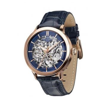 Ceas  Triberg Skeleton Automatic - Editie Limitata - Inox - Bleumarin/Auriu