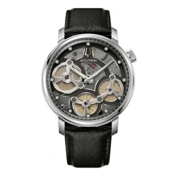 Ceasuri barbatesti  Rolo automat - curea din piele neagra - 44mm - rezistent la apa 5 ATM