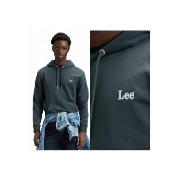 Hanorac Barbati -  Marimea Xl - Gri - Essential Lee Hoodie - Regular Fit - Fara Inchidere - 1 Buzunar - Compozitie 80% Bumbac