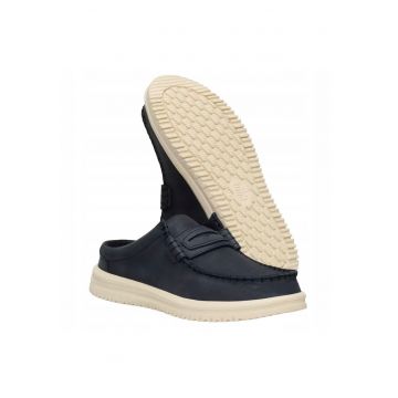 Mocasini Barbati Piele Naturala - Spuma EVA - Wally NXT Mule - Albastru - Negru