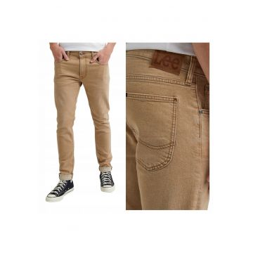Pantaloni Barbati -  Luke - Marime 32/34 - Croi Slim Fit - Stil Ingustat - Ajustat - Inaltimea Taliei Medie - Regulata - Numar De Buzunare 5 - W32xL34 - Bej