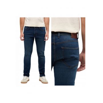 Pantaloni Jeans -  Stil Oregon Slim K - Marime 32/32 - Croi Slim Fit - Model Conic - Ajustat - Inaltimea Taliei Joasa - Inchidere Fermoar - W32xL32 - Albastru