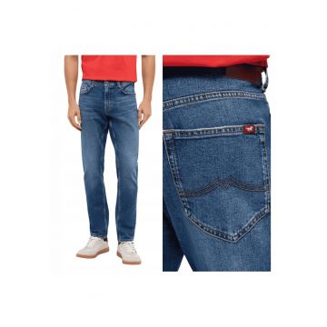 Pantaloni Jeans -  Stil Oregon Slim - Marime 33/36 - Croi Slim Fit - Model Ingustat - Ajustat - Inaltimea Taliei Mica - Scazuta - Inchidere Fermoar - W33xL36 - Albastru