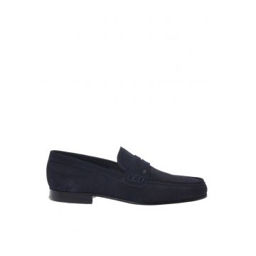 Pantofi loafer din piele intoarsa - Albastru
