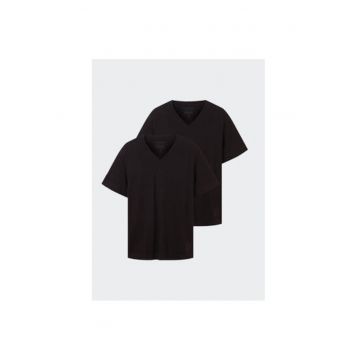 Set 2 tricouri barbati -  303546311 - Bumbac - Negru - Negru