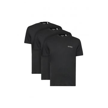 Set 3 tricouri barbati  din bumbac - negru