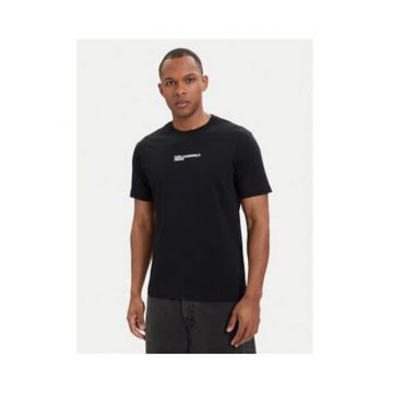 Tricou barbati -  negru - bumbac - croiala lejera -