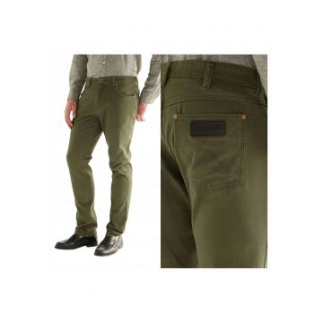 Blugi Barbati -  Greensboro - W31-L32 US - Verde - Bumbac - Design Clasic Casual - Ideal Pentru Uz Zilnic - Material Premium Confortabil - Aspect Denim Modern - 5 Buzunare - Fermoar
