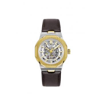 Ceas automat  Regent GS05496/06 - curea din piele maro - 40mm