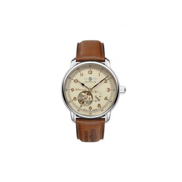 Ceasuri barbatesti  9666-5 - inox - piele naturala - automat - sticla de safir