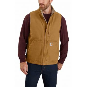Geaca barbati  model Washed Duck - fara gluga - fermoar - maro - fara maneci