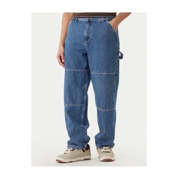 Pantaloni barbati -  blugi - fermoar - albastru - bumbac -
