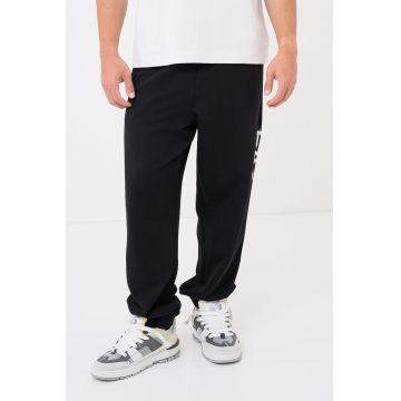 Pantaloni de trening relaxed fit cu imprimeu logo lateral - Black Onyx