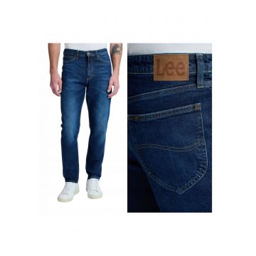 Pantaloni Jeans Barbati -  Austin - 33/32 - Croi Slim Fit - Stil Drept - Inaltime Talie Medie - Inchidere Fermuar - Albastru