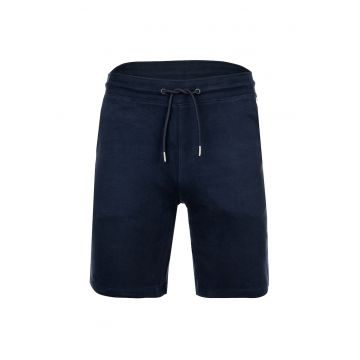 Pantaloni scurti de bumbac cu buzunare - Albastru inchis