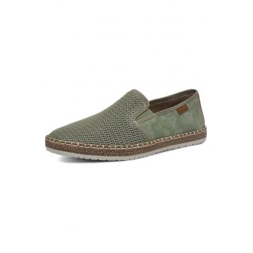 Pantofi  pentru barbati - verde - piele naturala/textil - slip-on - talpa solida -