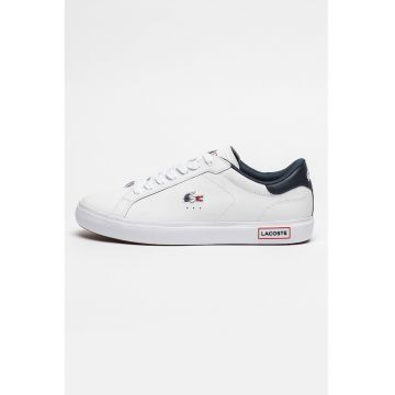 Pantofi sport de piele cu motiv logo Powercourt - Alb