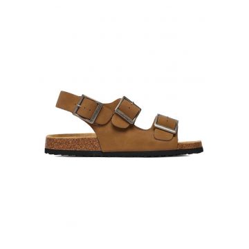 Sandale barbatesti  piele naturala - catarama - maro -
