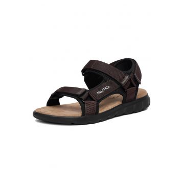 Sandale barbatesti -  velcro - maro - textil