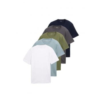 Set 5 Tricouri pentru barbati -  bumbac - multicolor -